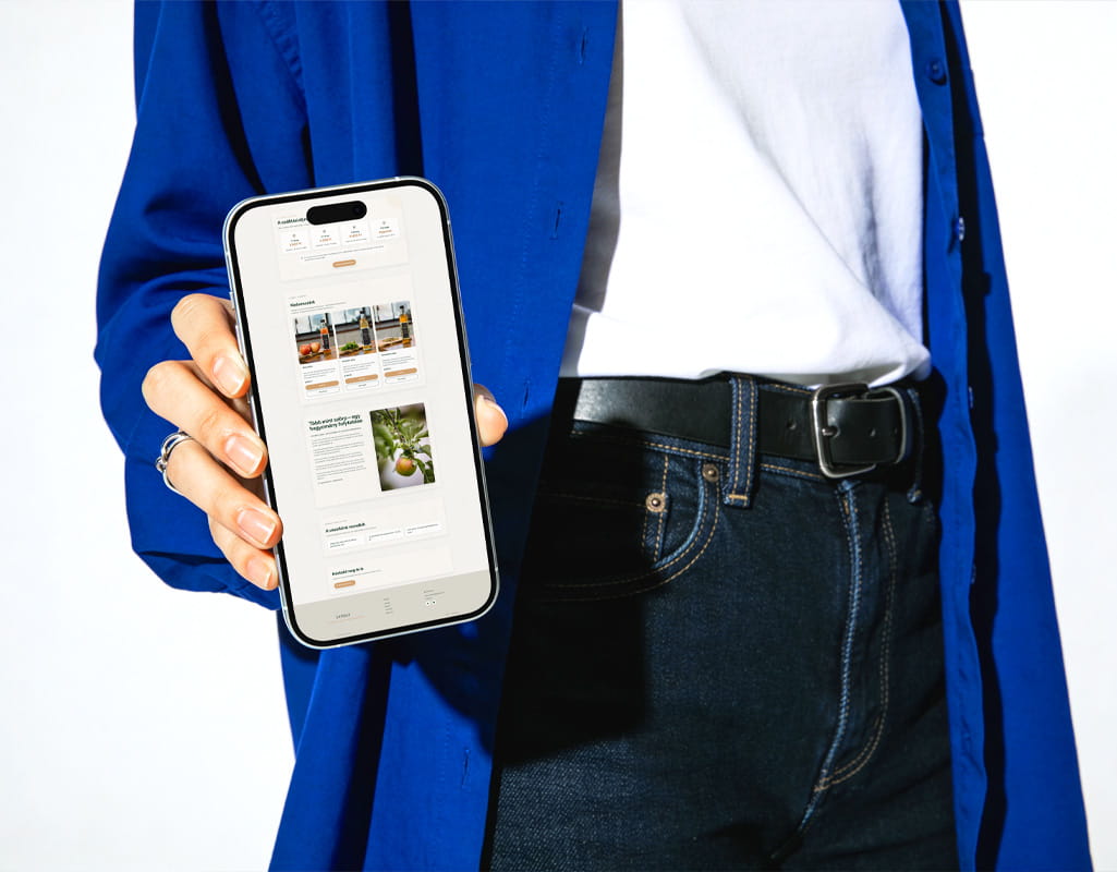 Jankó Szörp weboldal mobilos megjelenése telefonon